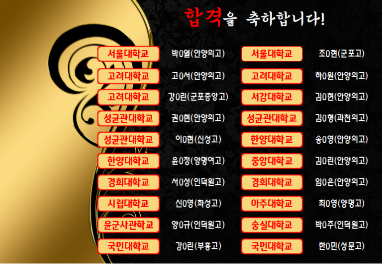 2023학년도 대입 합격자 명단
