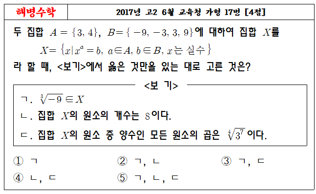 2017년 고2 6월 교육청 가형 17번