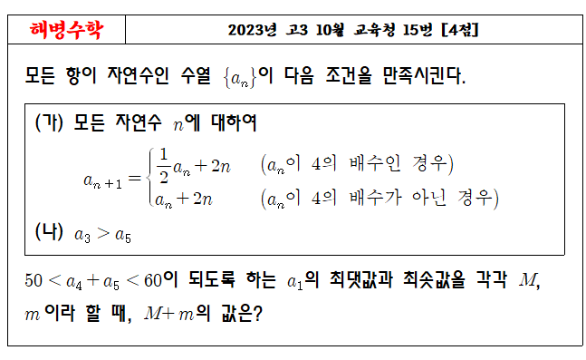 2023년 고3 10월 교육청 15번