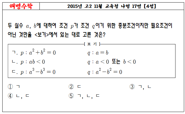 2015년 고2 11월 교육청 나형 17번