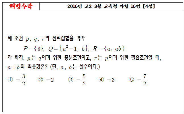 2016년 고2 3월 교육청 가형 16번