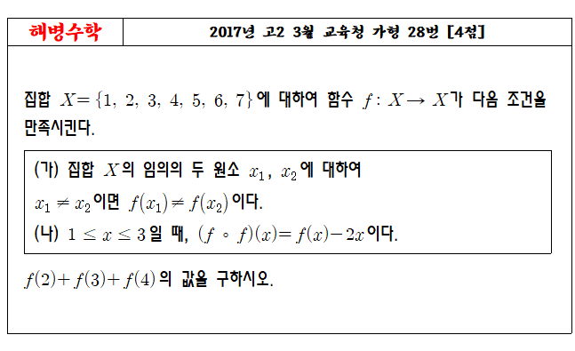 2017년 고2 3월 교육청 가형 28번