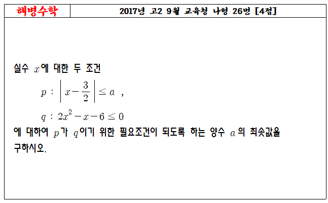 2017년 고2 9월 교육청 나형 26번