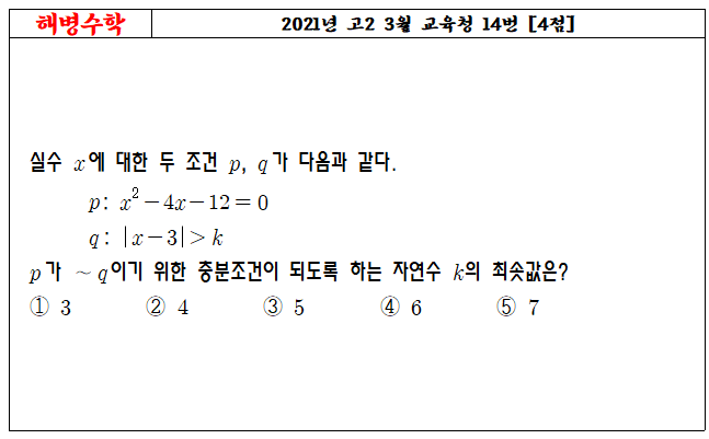 2021년 고2 3월 교육청 14번