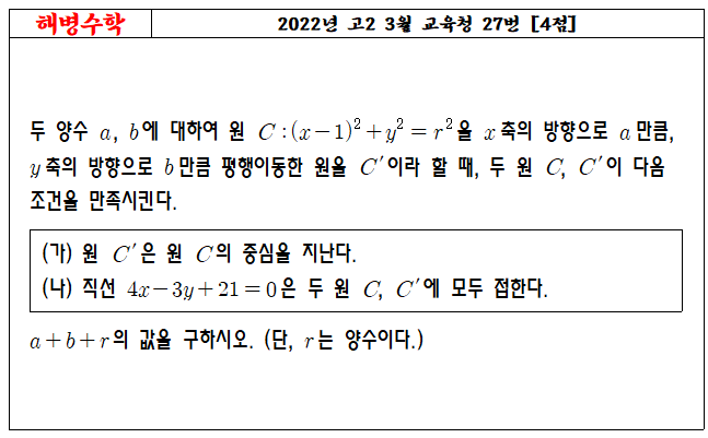 2022년 고2 3월 교육청 27번