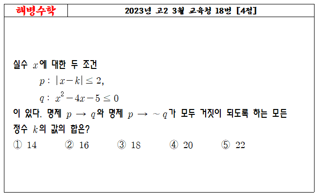 2023년 고2 3월 교육청 18번