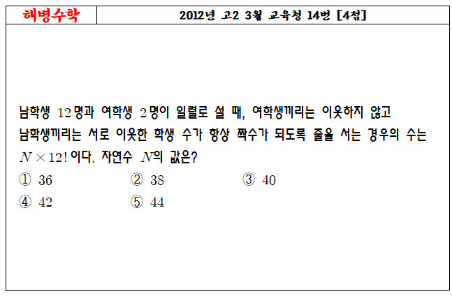 2012년 고2 3월 교육청 14번