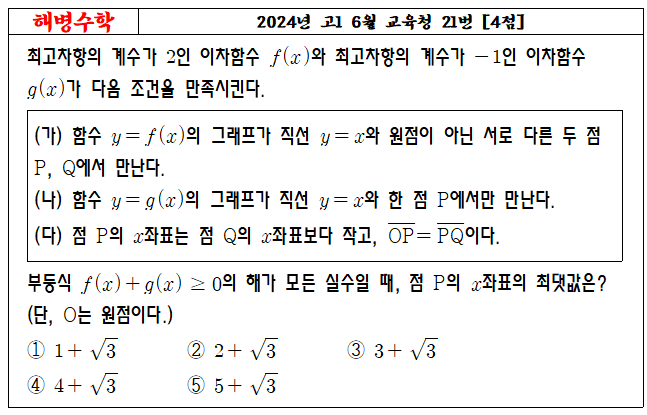 2024년 고1 6월 교육청 21번
