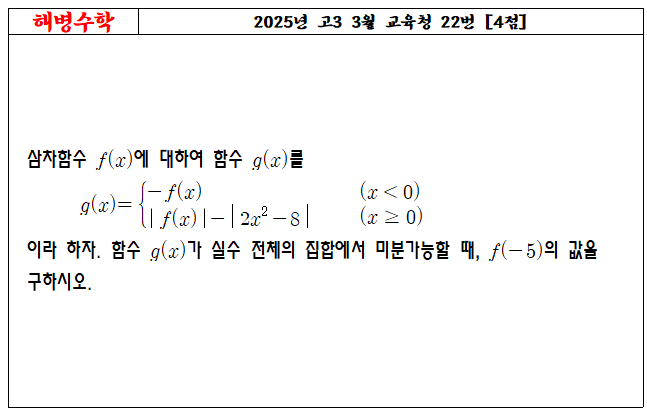 2025년 고3 3월 교육청 22번