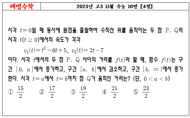 2023년 고3 11월 수능 10번