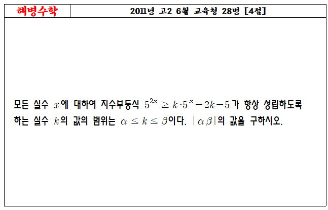 2011년 고2 6월 교육청 28번