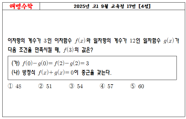 2025년 고1 9월 교육청 17번
