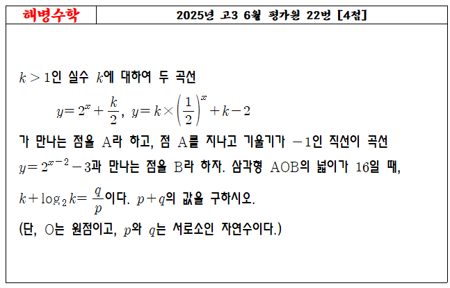 2025년 고3 6월 평가원 22번