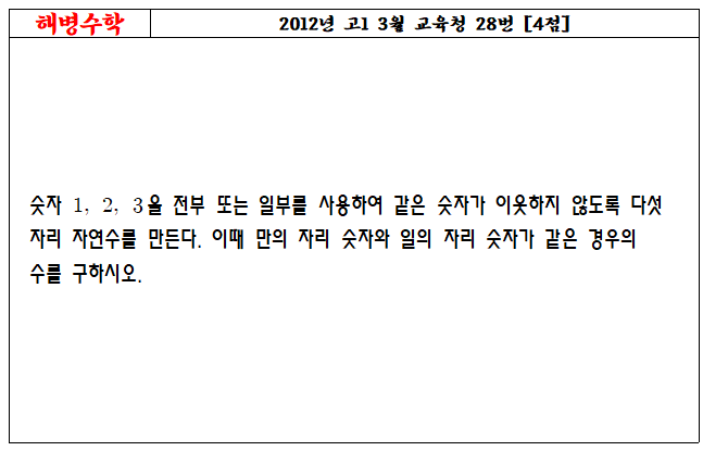 2012년 고1 3월 교육청 28번