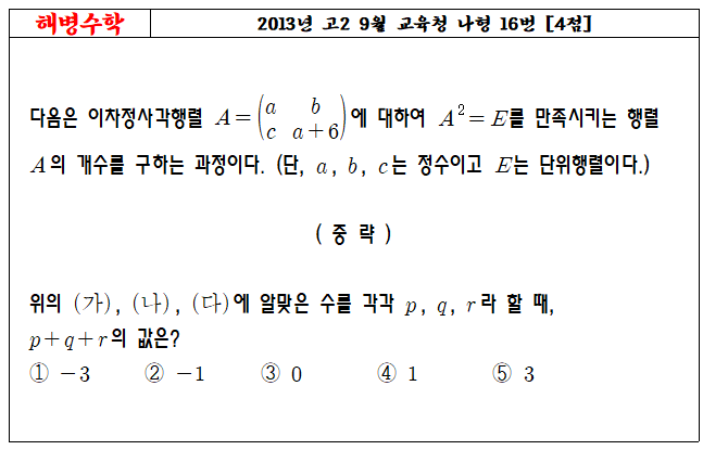 2013년 고2 9월 교육청 나형 16번