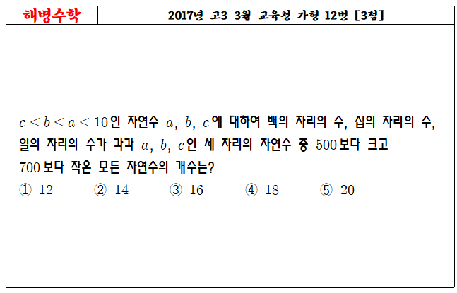 2017년 고3 3월 교육청 가형 12번