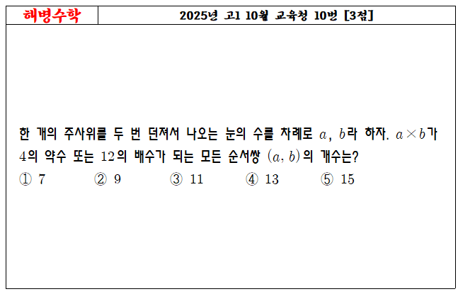 2025년 고1 10월 교육청 10번