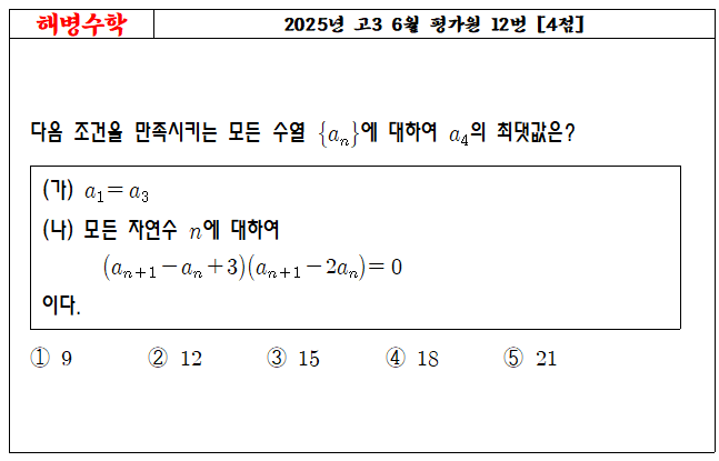2025년 고3 6월 평가원 12번