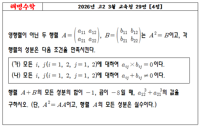2026년 고2 3월 교육청 29번