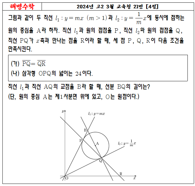 2024년 고2 3월 교육청 21번